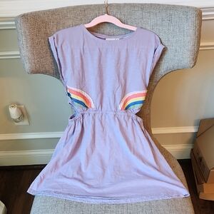 Mini Boden Lavender Dress with Rainbow Accents
